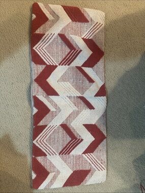 West Elm Geometric Chevron Knit Pillow Cover in Rust and Cream